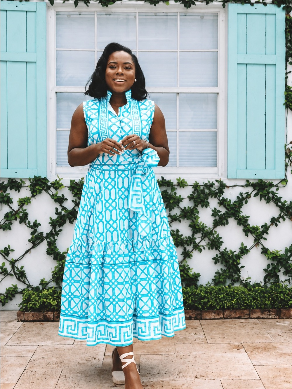 Sue Sartor Anthropology Ciel Blue Bamboo Dress